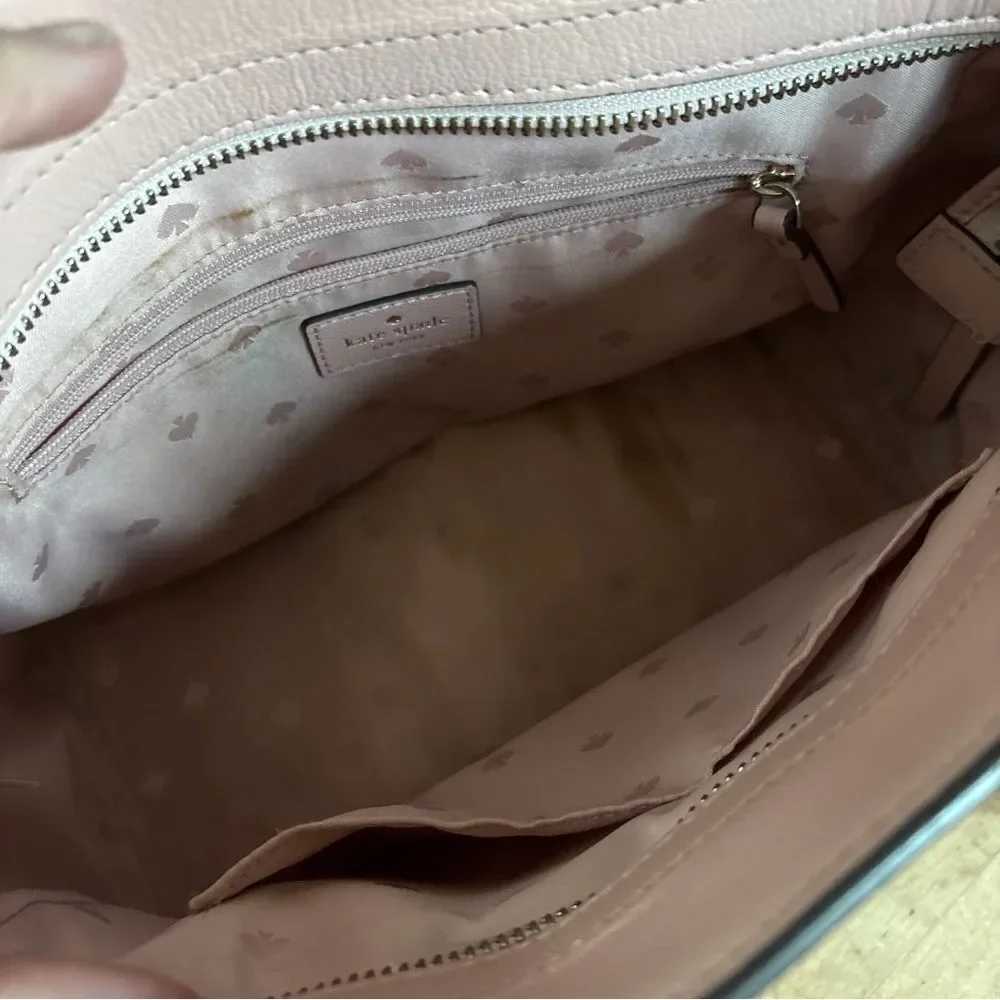 Kate Spade Light Pink Leather Purse with Handles & Shoulder Strap see INFO